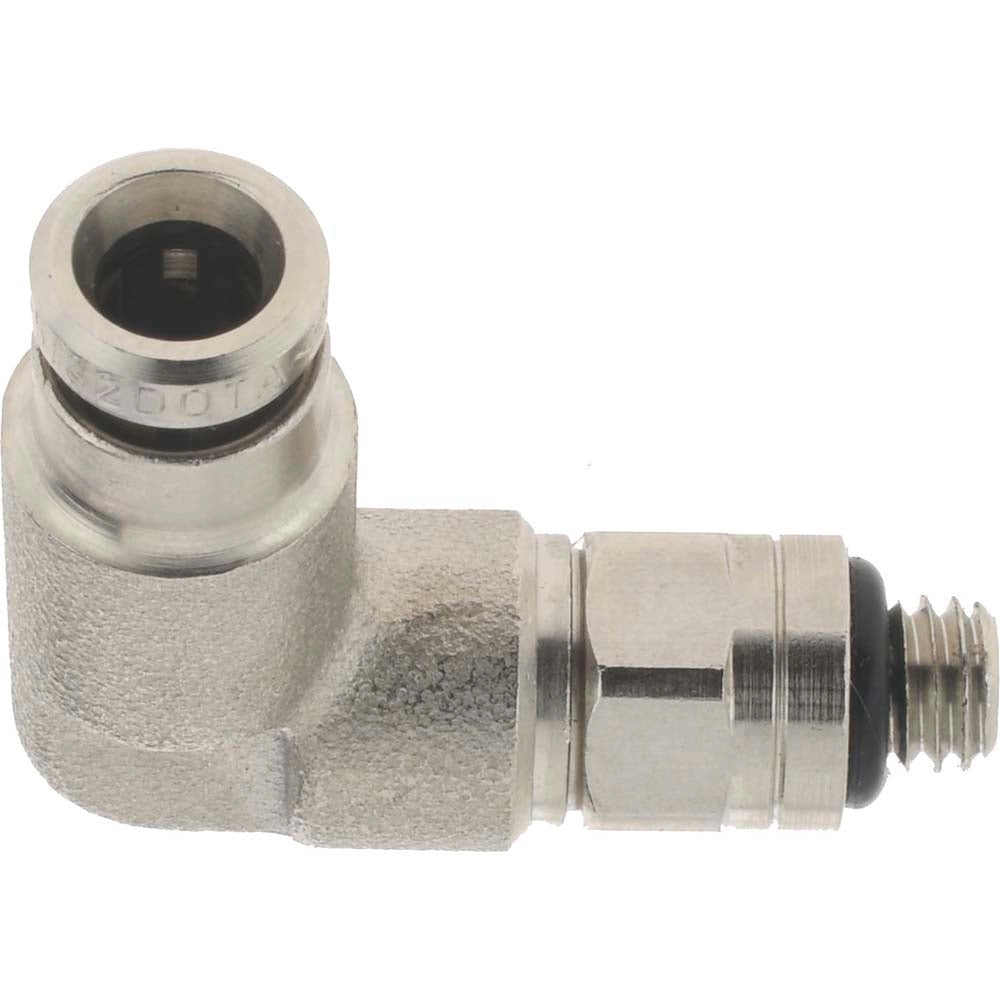 Norgren 124470210 Push-To-Connect Tube to Male & Tube to Male UNF Tube Fitting Pneufit Swivel Male Elbow, #10-32 Thread, 5/32" OD