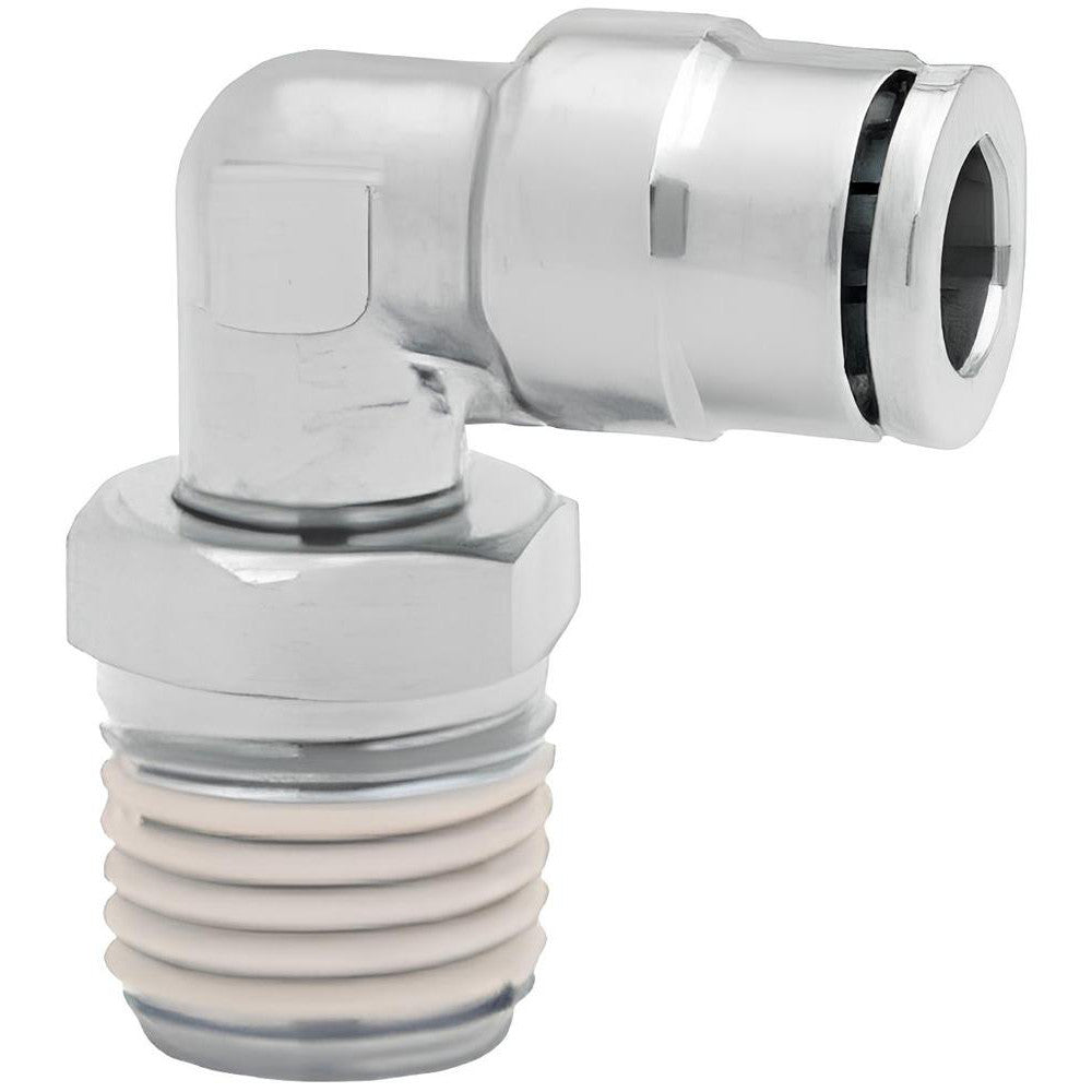 Norgren 124470228 Push-To-Connect Tube to Male & Tube to Male NPT Tube Fitting Pneufit Swivel Male Elbow, 1/4" Thread, 5/32" OD