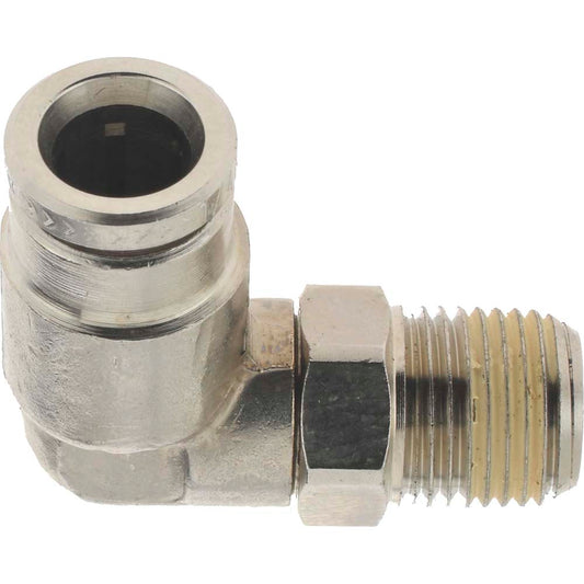 Norgren 124470418 Push-To-Connect Tube to Male & Tube to Male NPT Tube Fitting Pneufit Swivel Male Elbow, 1/8" Thread, 1/4" OD