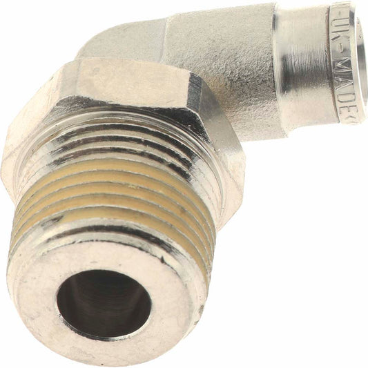 Norgren 124470438 Push-To-Connect Tube to Male & Tube to Male NPT Tube Fitting Pneufit Swivel Male Elbow, 3/8" Thread, 1/4" OD