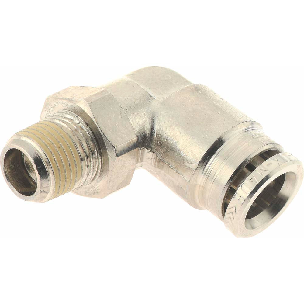 Norgren 124470518 Push-To-Connect Tube to Male & Tube to Male NPT Tube Fitting Pneufit Swivel Male Elbow, 1/8" Thread, 5/16" OD
