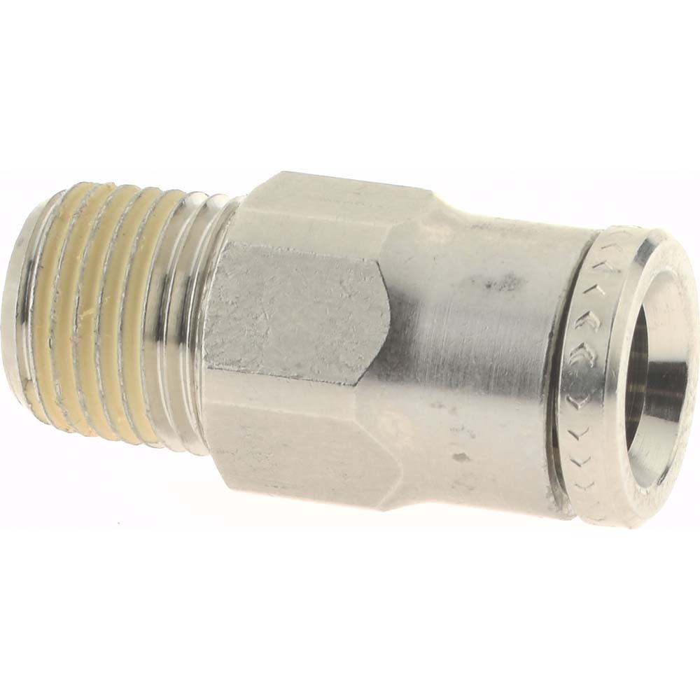 Norgren 121250418 Push-To-Connect Tube to Male & Tube to Male BSPT Tube Fitting Adapter, Straight, 1/8" Thread, 1/4" OD