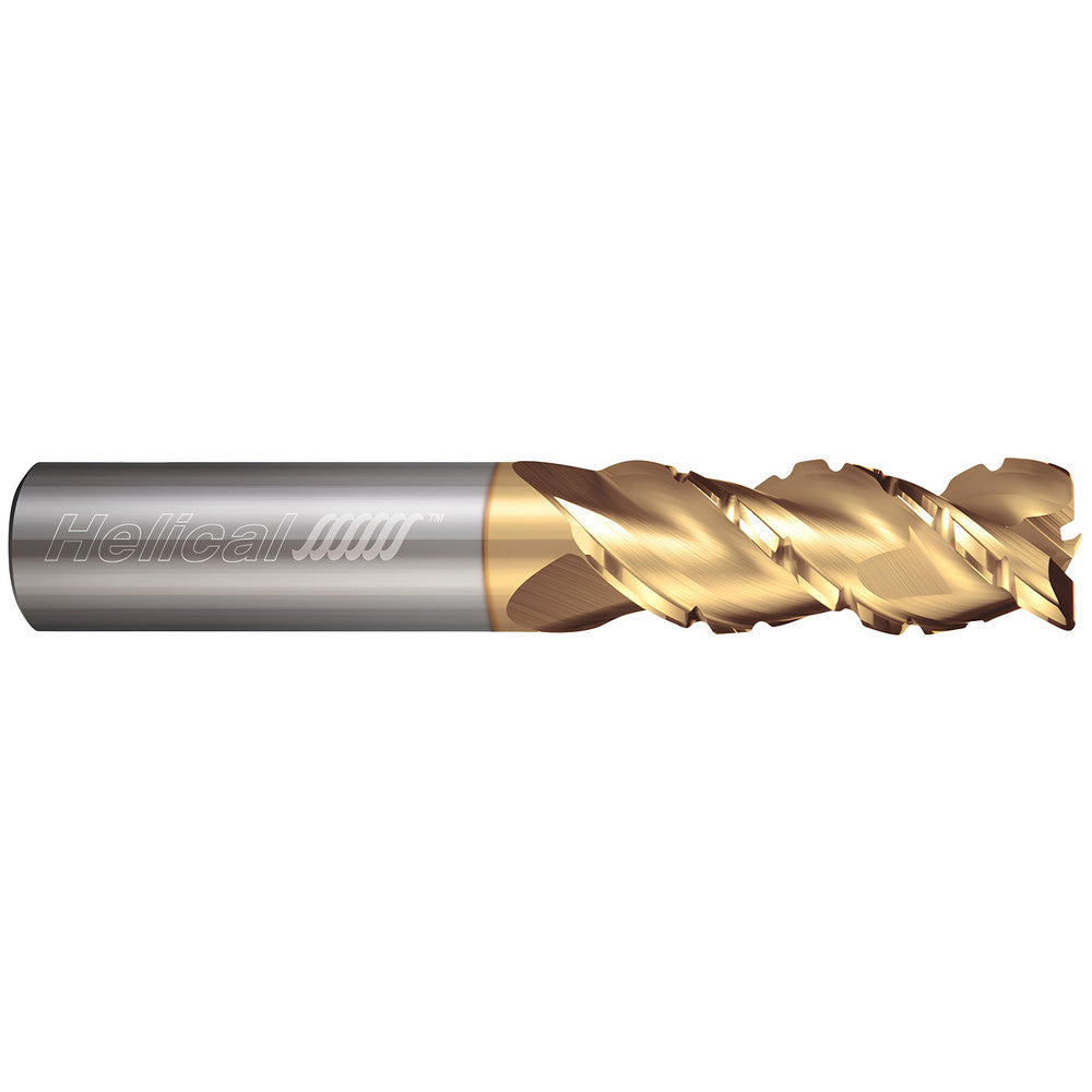 Helical Solutions 43337 Corner Radius End Mill 3/8" Dia, 1" LOC, 0.0300" Radius, 4 Flute, Solid Carbide