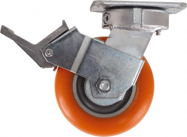 Caster Connection CDP-MSC-102 Swivel Top Plate Caster Polyurethane, 5" Wheel Dia, 2" Wheel Width, 750 lb Capacity, 6-1/2" OAH
