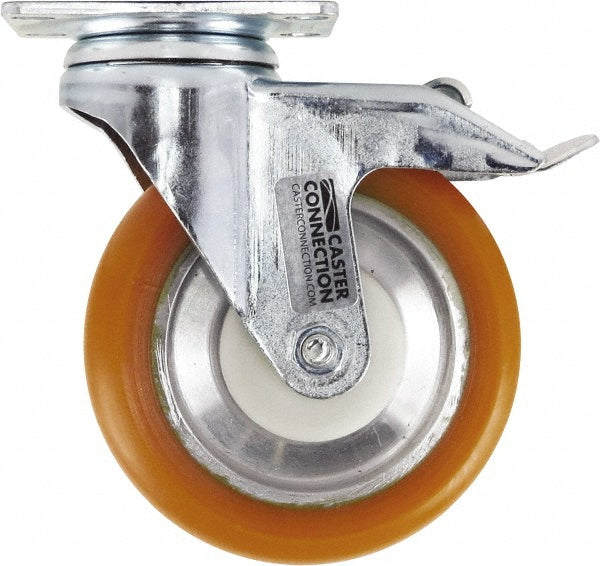 Caster Connection CDP-MSC-146 Swivel Top Plate Caster Polyurethane, 5" Wheel Dia, 1-1/4" Wheel Width, 450 lb Capacity, 6-1/4" OAH
