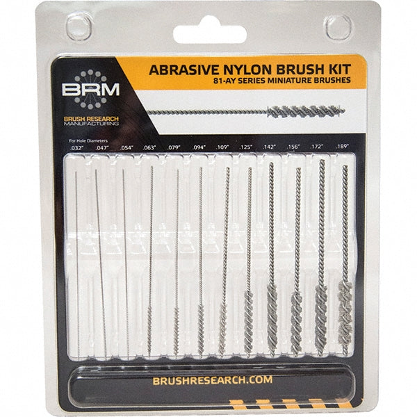 Brush Research Mfg. 81AYKIT 0.032" to 0.189" Bore Dia, 60 Grit, Nylon with Abrasive Grain Flexible Hone
