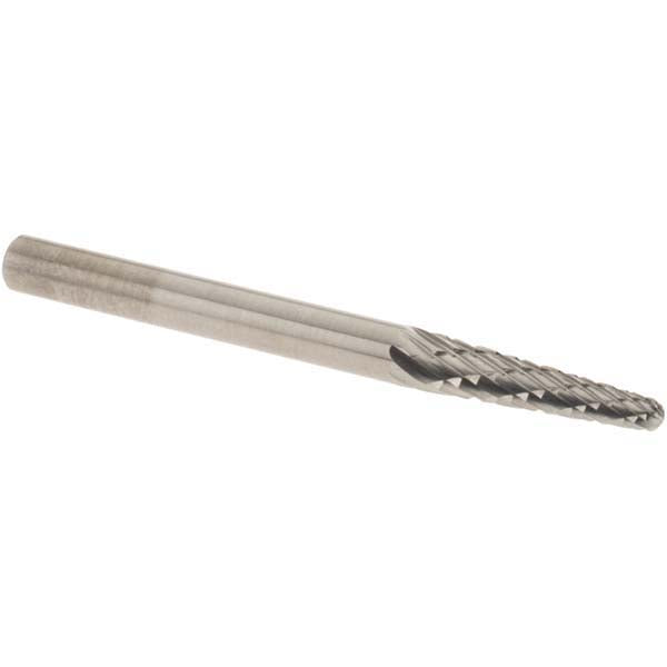PFERD 21823452 Abrasive Bur SL-42, 1/8" Cut Dia, Cone with Radius End, Double Cut