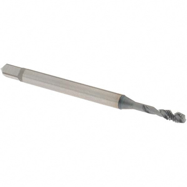 OSG 1650003908 Spiral Flute Tap M2.5x0.45 Metric Coarse, 2 Flutes, Semi-Bottoming, 6H Class of Fit, Powdered Metal, V Coated