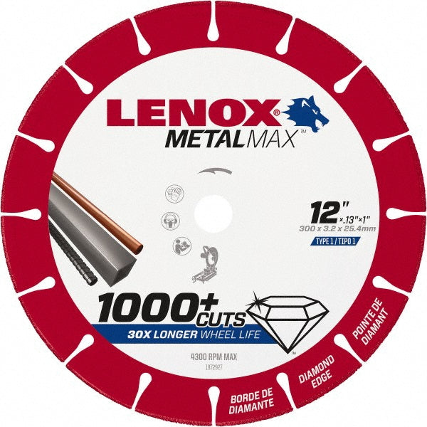 Lenox 1972927 Cut-Off Wheel  Type 1 (01/41),  12" Dia,  Diamond