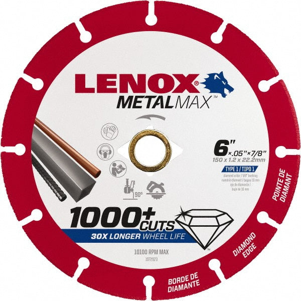 Lenox 1972923 Cut-Off Wheel  Type 1 (01/41),  6" Dia,  Diamond