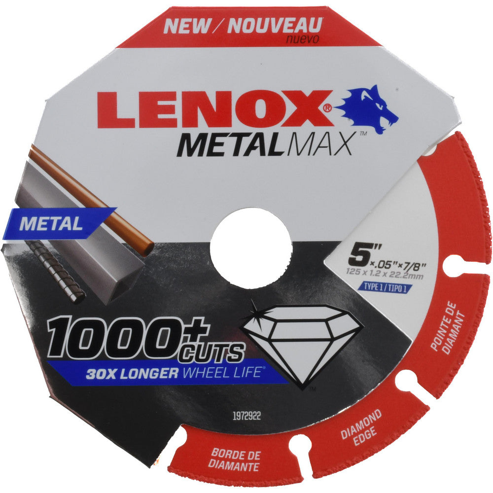 Lenox 1972922 Cut-Off Wheel  Type 1 (01/41),  5" Dia,  Diamond