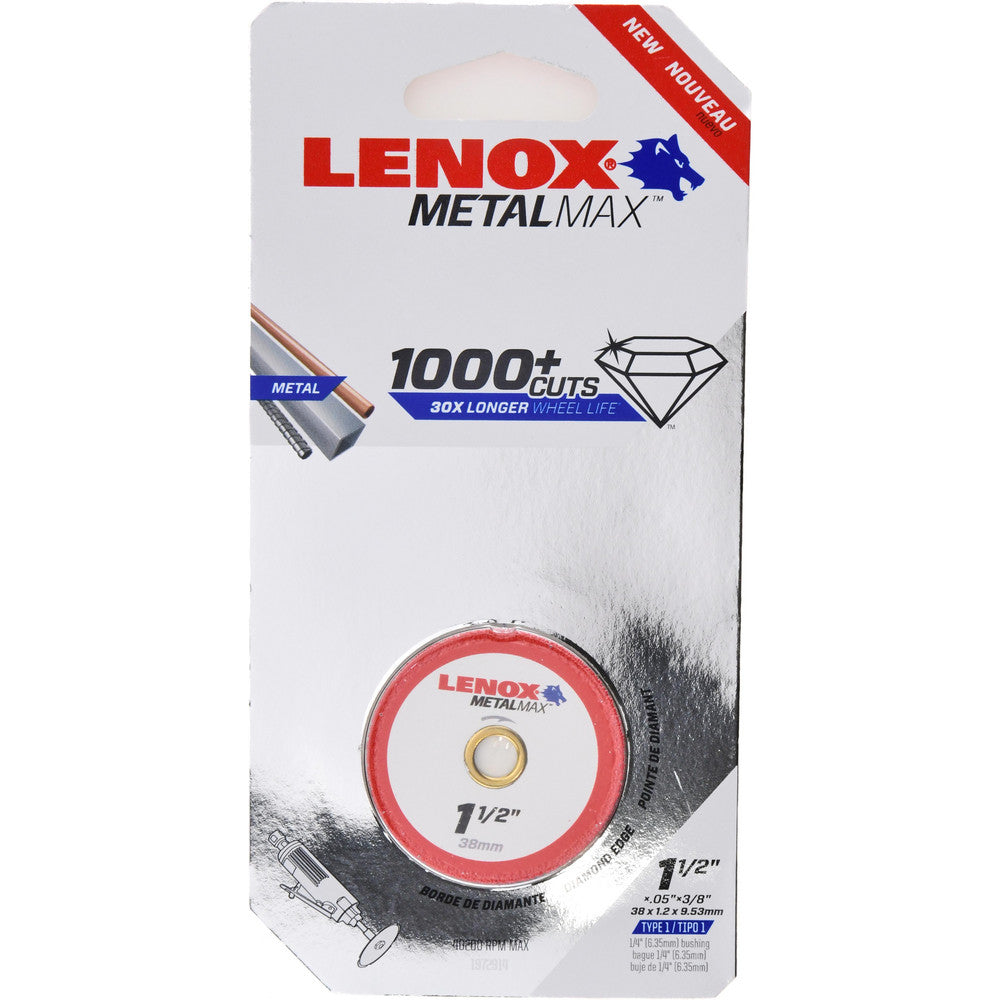 Lenox 1972914 Cut-Off Wheel  Type 1 (01/41),  1-1/2" Dia,  Diamond