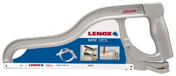 Lenox 209205012 Saw Blade Handles & Frames Product Type Frame  Blade Compatibility Hacksaw Blades  Handle Length (Inch) 12  Handle Length (Inch) 12  Handle Material Aluminum  Profile Type Low