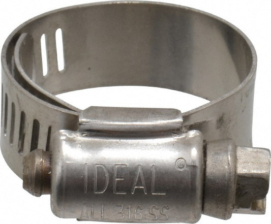 Ideal Tridon 6710M51 Worm Gear Clamp SAE 10, 11/16 to 1-1/8" Dia, Stainless Steel Band