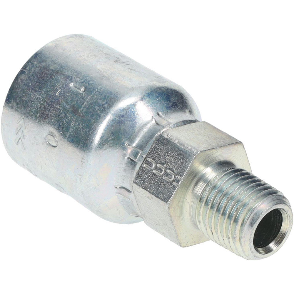 Parker 10143-4-6 Hydraulic Hose Male Rigid Fitting 0.375" ID, 6 mm, 1/4-18, 10,000 psi