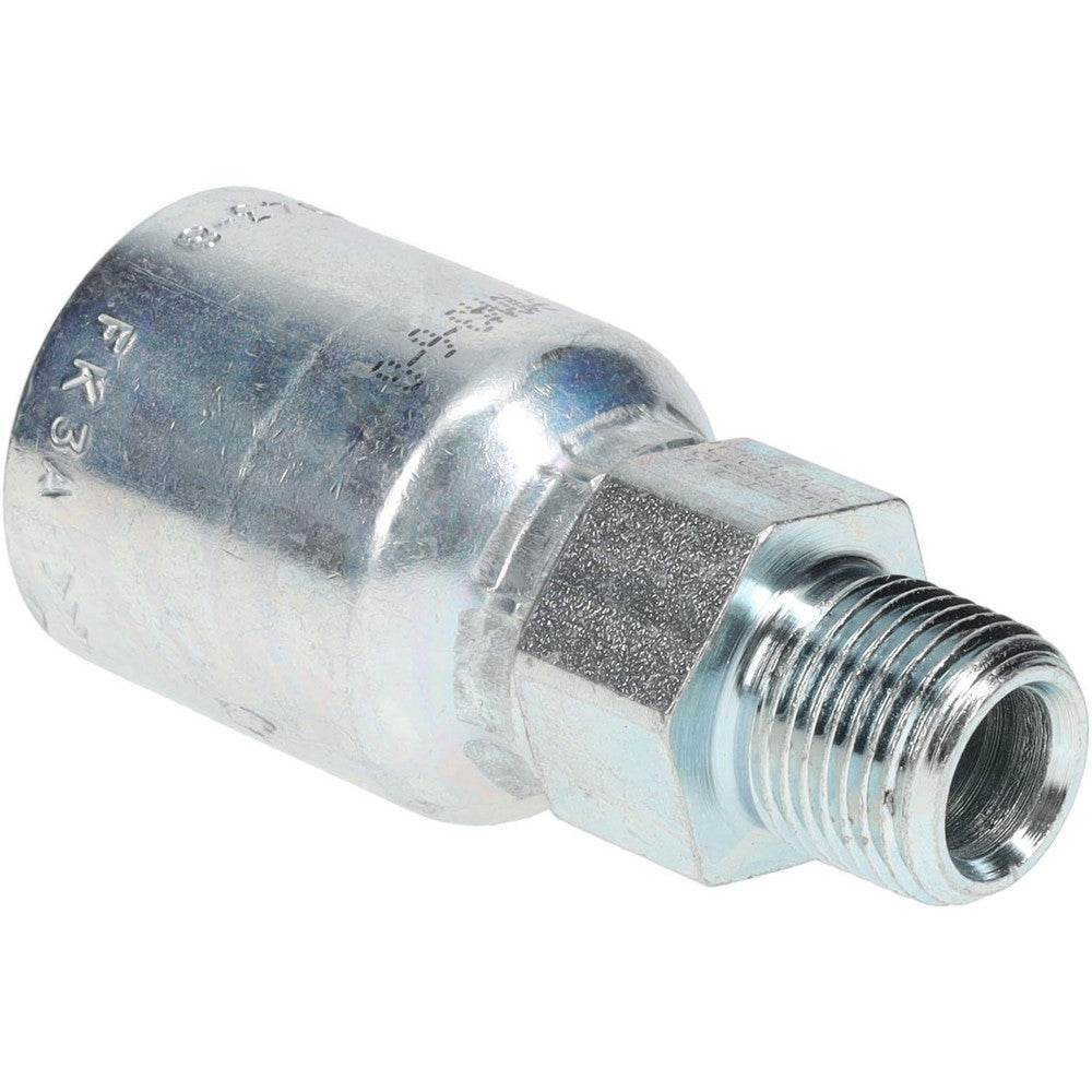 Parker 10143-6-8 Hydraulic Hose Male Rigid Fitting 0.5" ID, 8 mm, 3/8-18, 10,000 psi