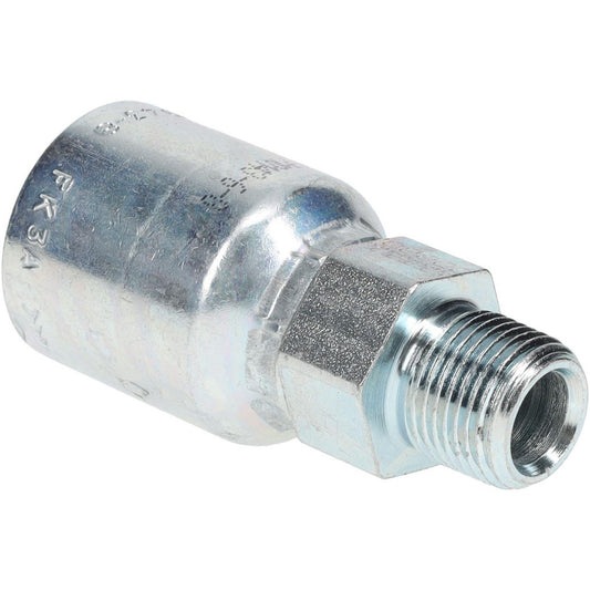 Parker 10143-6-8 Hydraulic Hose Male Rigid Fitting 0.5" ID, 8 mm, 3/8-18, 10,000 psi