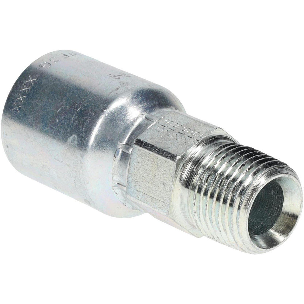 Parker 10143-8-8 Hydraulic Hose Male Rigid Fitting 0.5" ID, 8 mm, 1/2-14, 10,000 psi