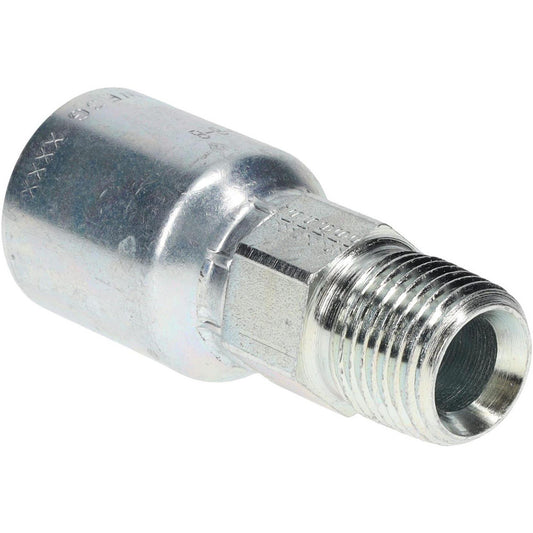 Parker 10143-8-8 Hydraulic Hose Male Rigid Fitting 0.5" ID, 8 mm, 1/2-14, 10,000 psi
