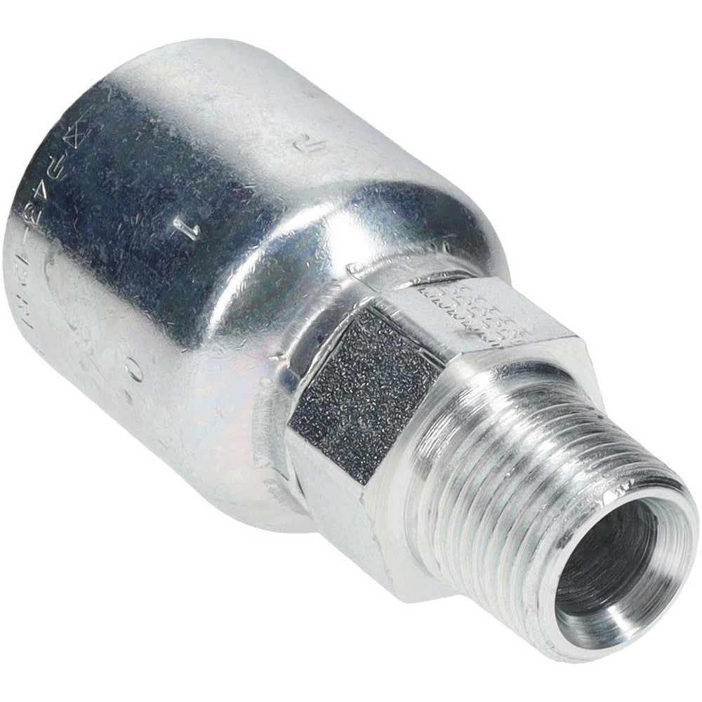 Parker 10143-8-12 Hydraulic Hose Male Rigid Fitting 0.7500" Hose ID, Hose Size 12, 1/2-14 Thread, 7,500 psi