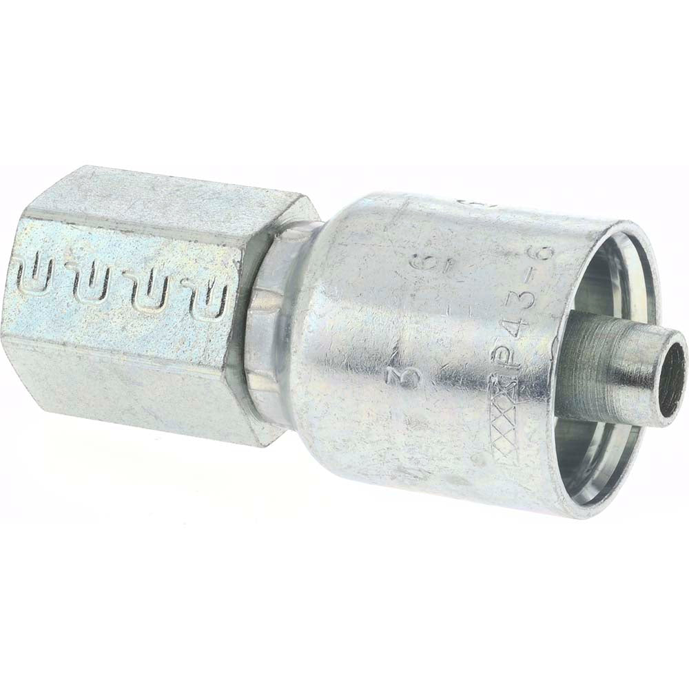 Parker 10243-6-6 Hydraulic Hose Female Rigid Fitting 0.3750" Hose ID, Hose Size 6, 3/8-18 Thread