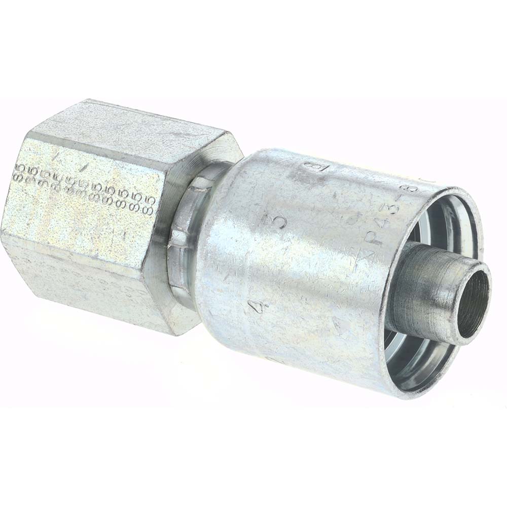 Parker 10243-8-8 Hydraulic Hose Female Rigid Fitting 0.5000" Hose ID, Hose Size 8, 1/2-14 Thread