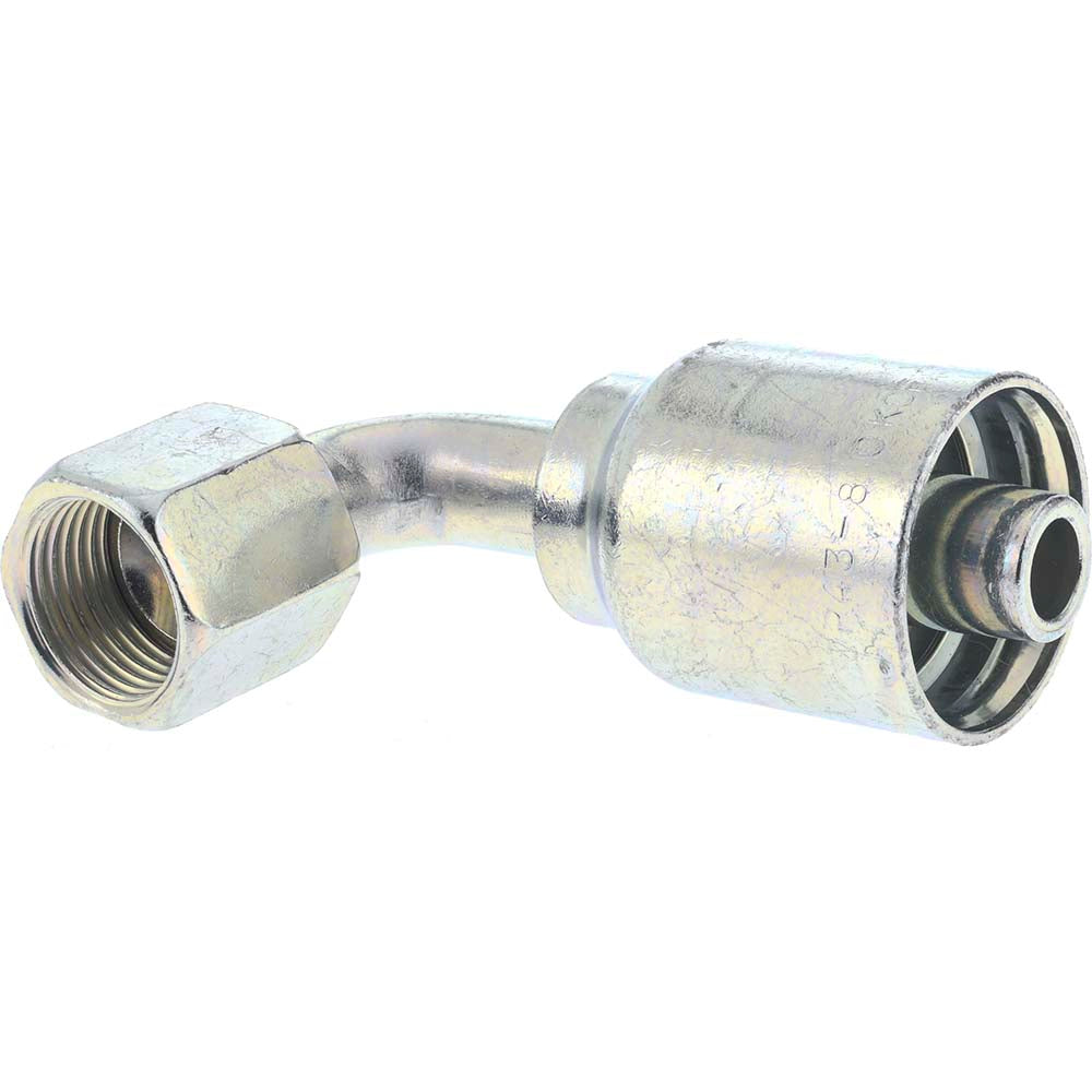 Parker 13943-8-8 Hydraulic Hose Short Drop Female JIC Swivel 90 &deg Elbow 0.5" ID, 8 mm, 3/4-16