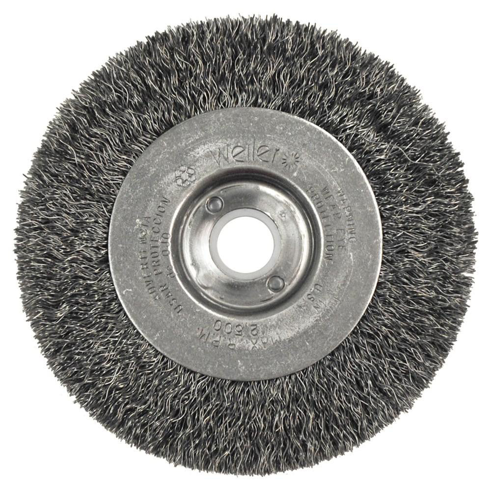 Weiler 00135 Wheel Brush 4" Wheel Dia, 1/2" Face Width, 0.0118" Wire Dia, Crimped