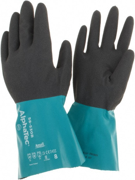 Ansell 58530B080 Series 58-530 Chemical Resistant Gloves  13.00 Thick,  Nitrile,  Supported,