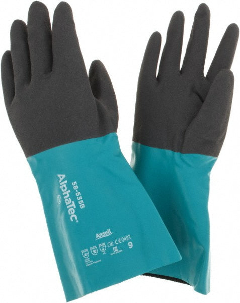 Ansell 58535B090 Series 58-535 Chemical Resistant Gloves  13.00 Thick,  Nitrile,  Supported,