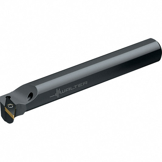 Walter 5204739 Indexable Boring Bar A12S-SVUBR2, 1.012" Min Bore Dia, Right Hand Cut, 3/4" Shank Dia, 93 &deg Lead Angle, Steel