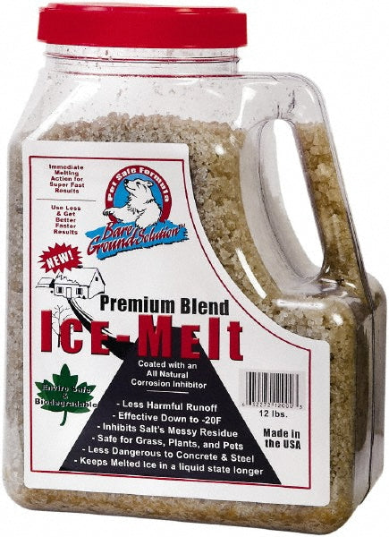 Bare Ground Solutions BGSJ-12 Ice & Snow Melter & De-Icer Calcium Chloride, Magnesium Chloride & Sodium Chloride, Granular, 12 lb Box