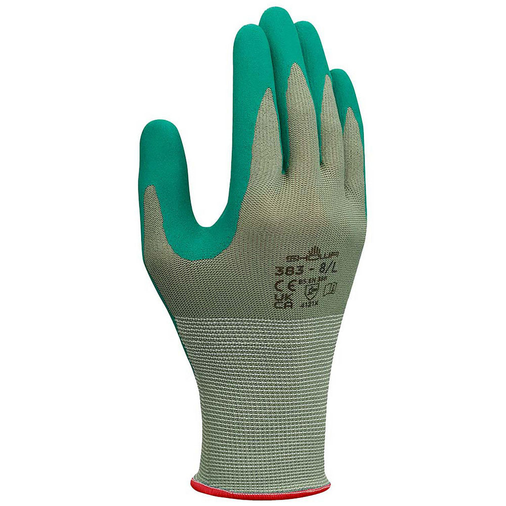 SHOWA 383XL-09 Work Gloves X-Large, Nitrile-Coated Polyester, General Purpose, Biodegradable
