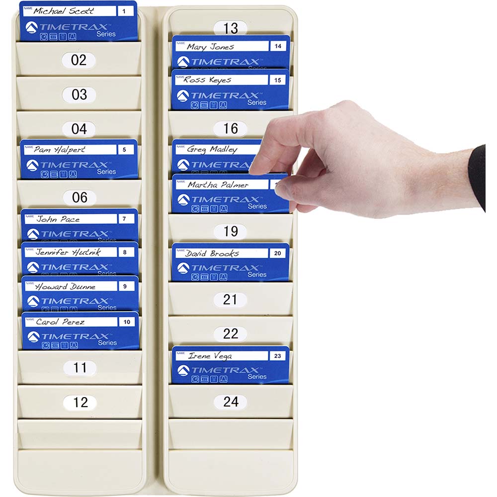 Pyramid 500-24 Adjustable Badge and Time Card Rack 24 Pockets, 14-1/4" Height, 8-1/4" Wide, 0.675" Deep
