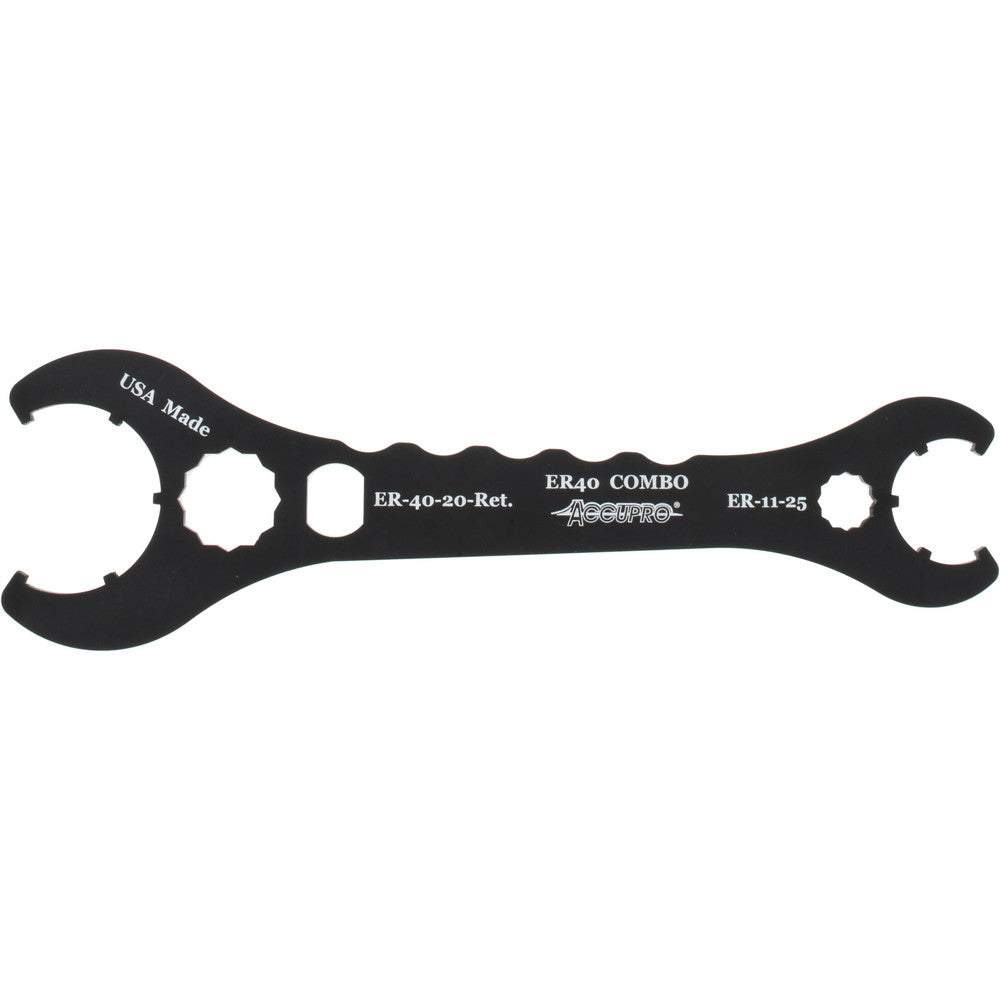 Accupro ER-40-LTF ER11, ER20, ER25 & ER40 Collet Chuck Wrench Spanner, Use with Collet Chucks, Pull Studs & Retention Knobs