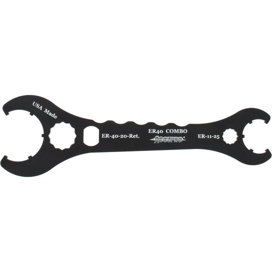 Accupro ER-40-LTF ER11, ER20, ER25 & ER40 Collet Chuck Wrench Spanner, Use with Collet Chucks, Pull Studs & Retention Knobs