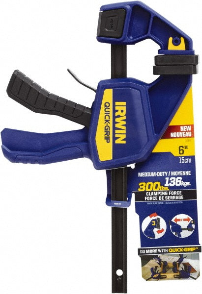 Irwin 1964717 Carbon Steel Bar Clamp 6" Capacity, 3-3/16" Throat Depth, 300 lb Clamp Pressure