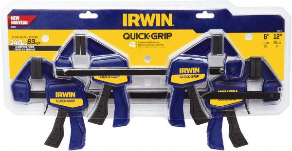 Irwin 1964748 Carbon Steel Bar Clamp 12" Capacity, 2-7/16" Throat Depth, 140 lb Clamp Pressure