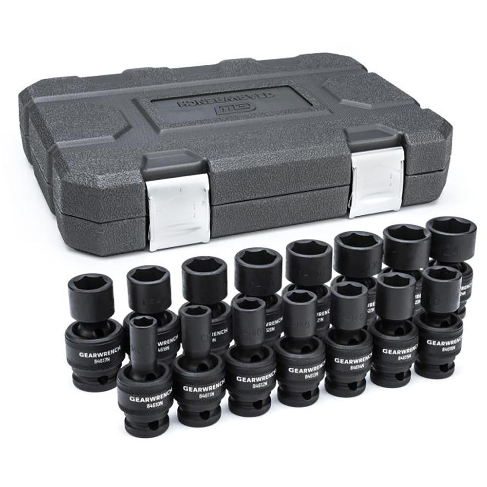 GEARWRENCH 84939N Impact Standard Universal Socket Set 15 Pc, 1/2" Drive, 10.00 to 24.00" Socket