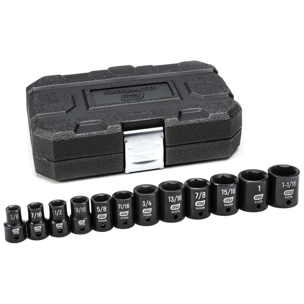 GEARWRENCH 84931N Impact Standard Socket Set 12 Pc, 1/2" Drive, 3/8 to 1-1/16" Socket