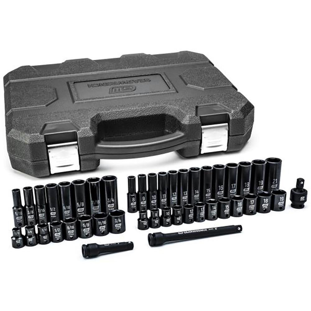 GEARWRENCH 84916N Deep Impact Standard Socket Set 44 Pc, 3/8" Drive, 5/16 to 3/4" Socket
