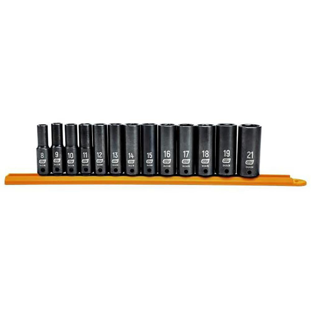GEARWRENCH 84914N Deep Impact Socket Set 13 Pc, 3/8" Drive, 8.00 to 21.00" Socket