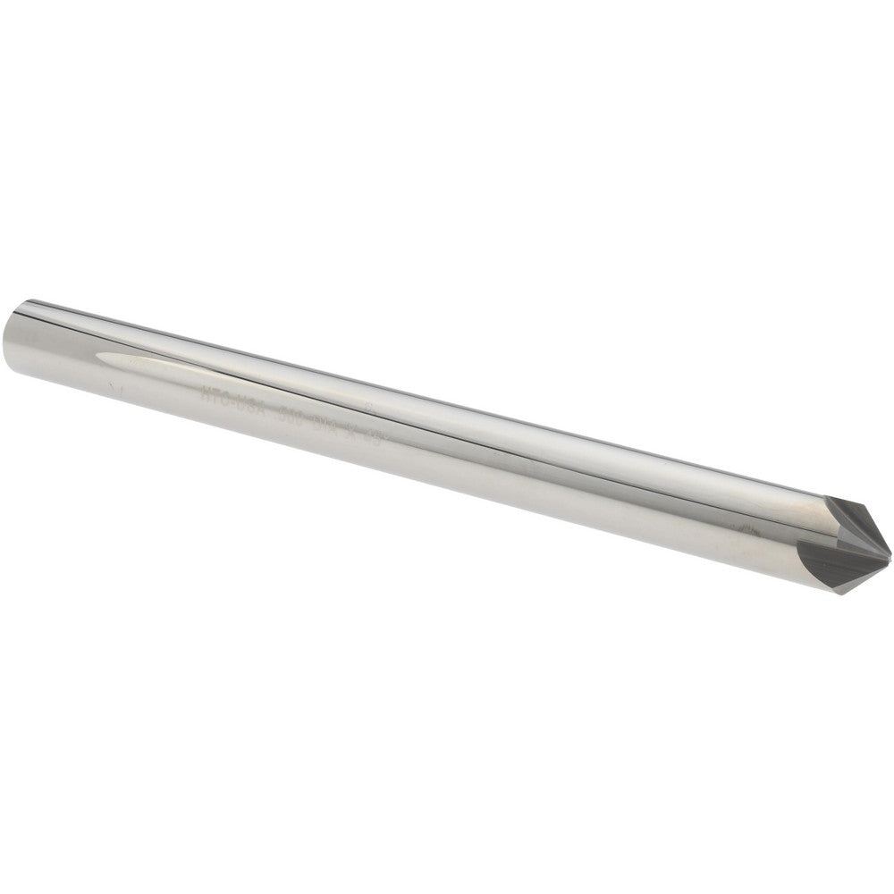 Harvey Tool 982445 Chamfer Mill 1/2" Dia, 1/2" Shank Dia, 90 deg, 4 Flute, Solid Carbide, Single End