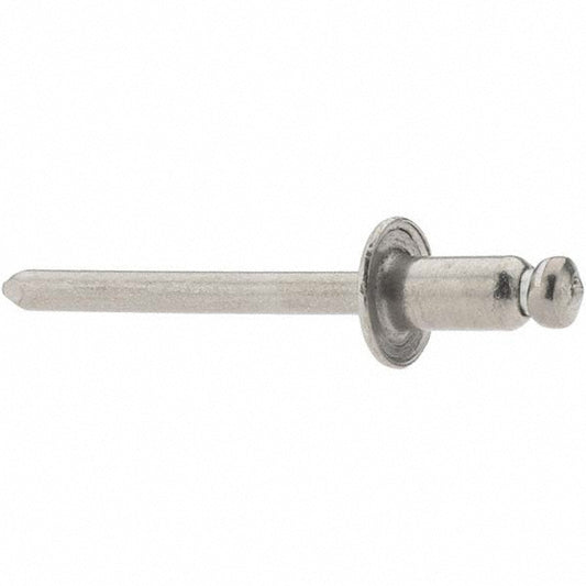 RivetKing FBF63/P100 Open End Blind Rivet Size 6-3, Dome Head, Stainless Steel Body, Stainless Steel Mandrel
