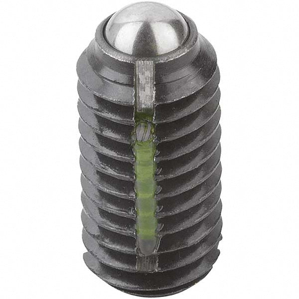 KIPP K0321.204 Threaded Ball Plunger M4, 0.0984" Ball Dia, 0.3543" Body Length, 0.0315" Max Ball Reach
