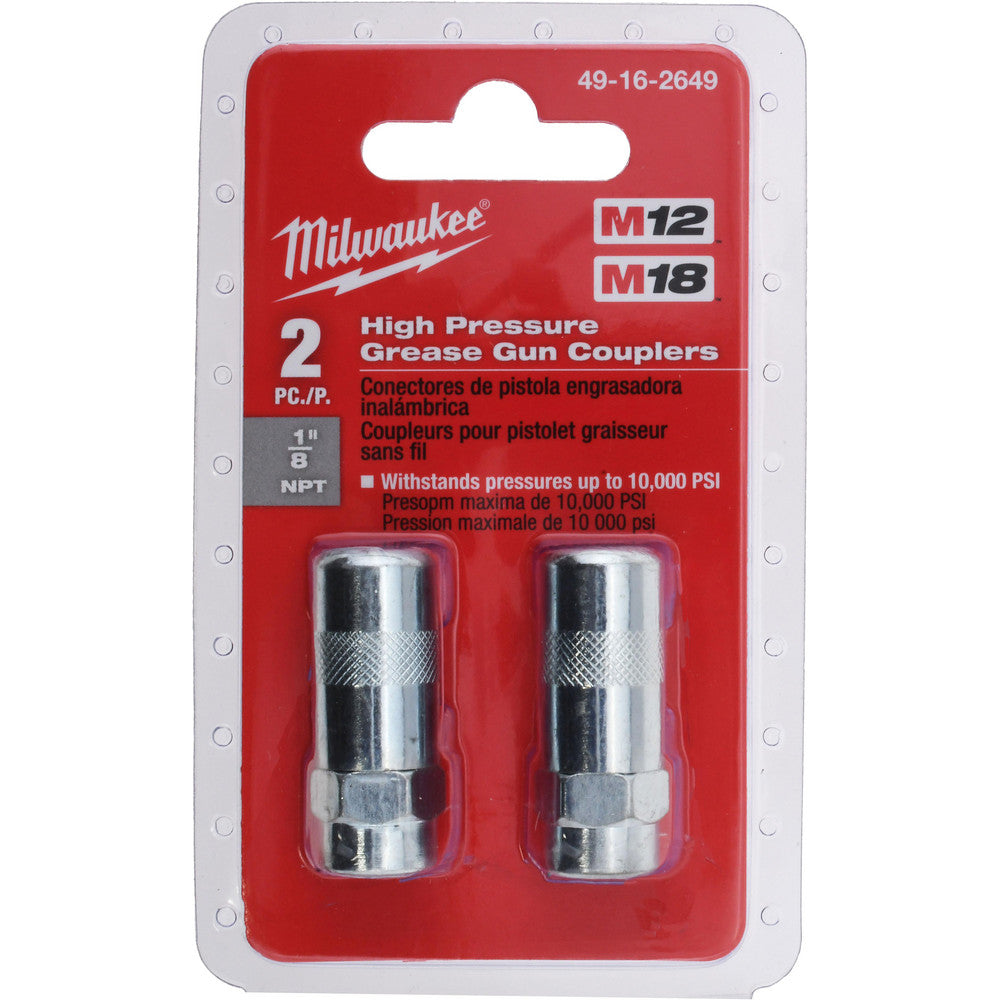 Milwaukee Tool 49-16-2649 Grease Gun Standard Coupler 1/8" NPT, 10,000 Operating psi