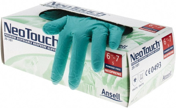 Ansell 385728 Disposable Glove Series Microflex Neotouch, Size Small, 5.1 mil, Synthetic Polymer Coated, Neoprene, Chemical-Resistant Grade, Powder-Free