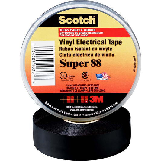 3M 7000058433 Electrical Tape 1-1/2" Wide, 44' Long, 8.5 mil Thick, Black