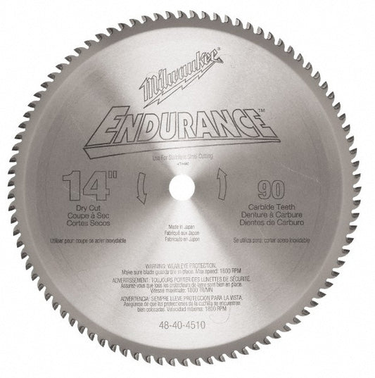 Milwaukee Tool 48-40-4510 Wet & Dry Cut Saw Blade 14" Dia, 1" Arbor Hole, 90 Teeth
