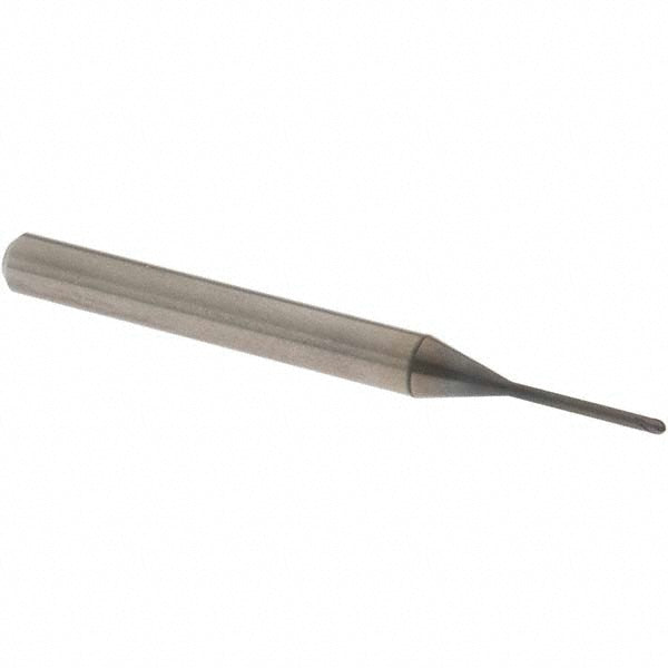 OSG 3111100 Ball End Mill 1.00 mm Dia, 0.80 mm LOC, 2 Flute, Solid Carbide